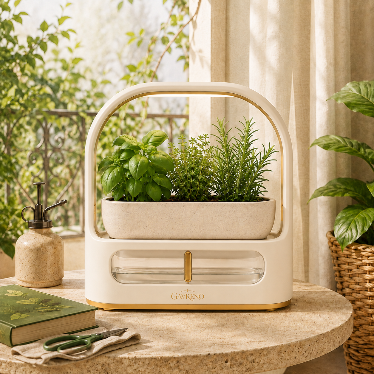 Gavreno Arched Indoor Herb Garden with Grow Light & Water Reservoir